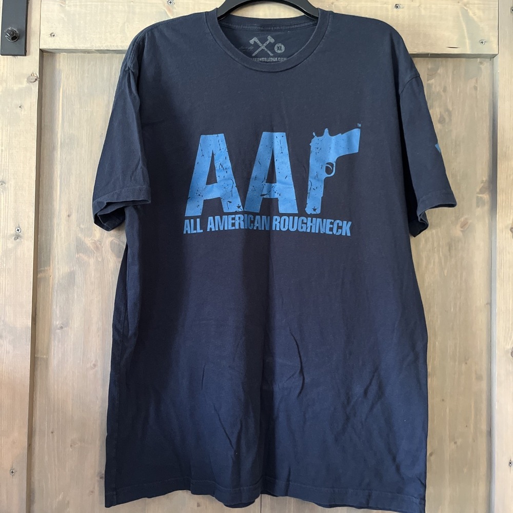 All American Roughneck Tshirt Men's XL Axe And Sledge 100% Cotton Black